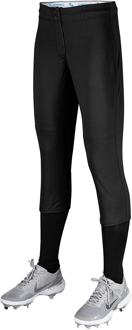 Champro Sports Fireball Womens Fastpitch Softball Knickers W/ Reinforced Double-Ply Knee Black, Large